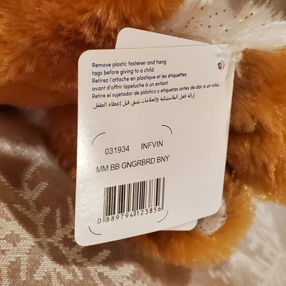 Build a Bear Glisten Merry Mission Gingerbread Bunny Plush Poseable Ears NWT - Picture 4 of 6